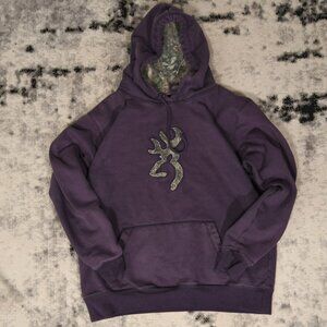 Y2K Browning Camo Print Purple Hoodie